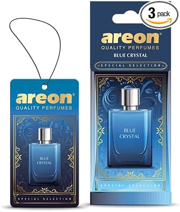 AREON Blue Crystal SS03 – Luxury Custom Car Hanging Air Freshener for HIM (pack of 3)
