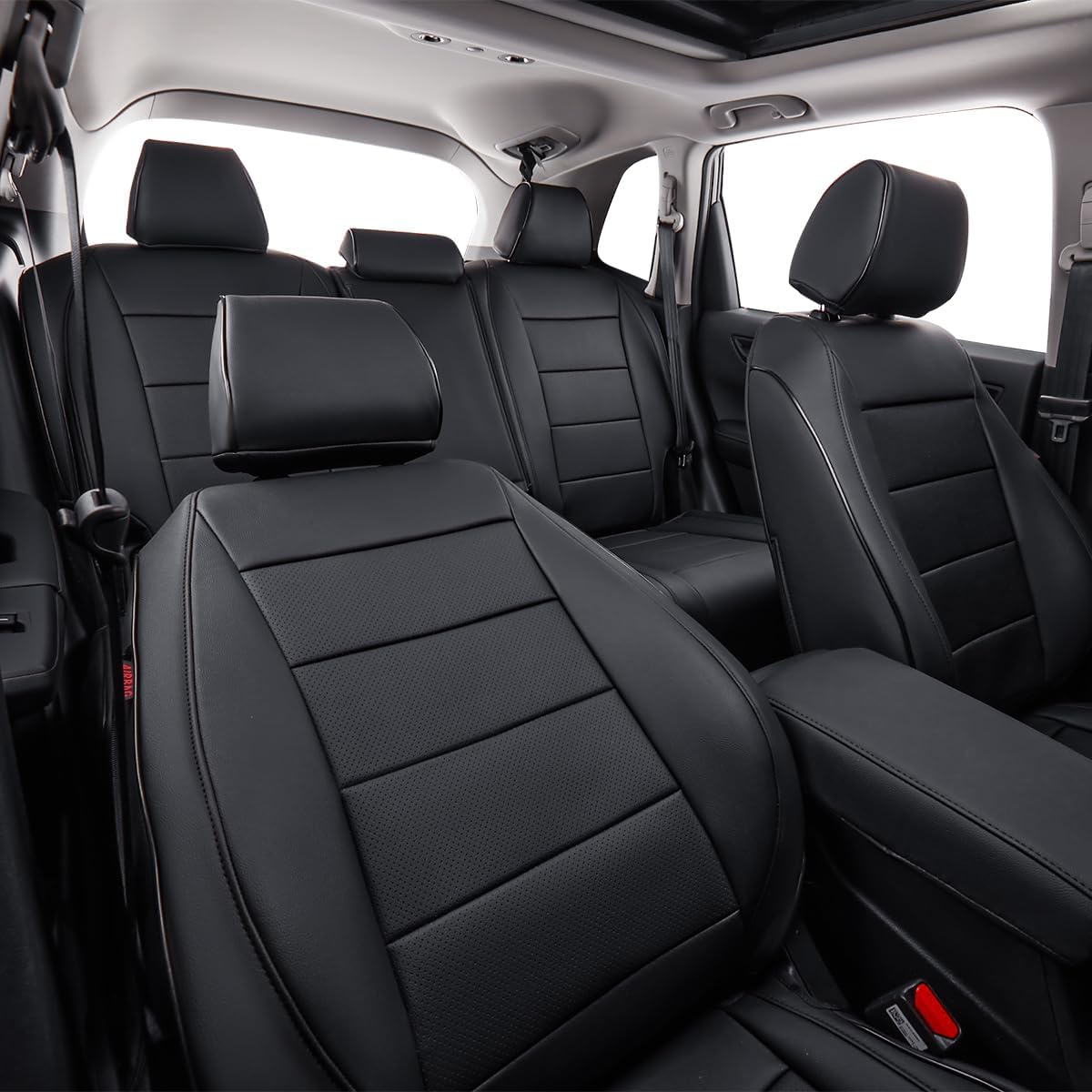 EKR Sportage Seat Covers Custom Fit for KIA Sportage Hybrid EX/SX Prestige & Plug-in Hybrid X-Line/X-Line Prestige 2023-2026 Leather Car Seat Cover Full Set-Faux Leather(Black)