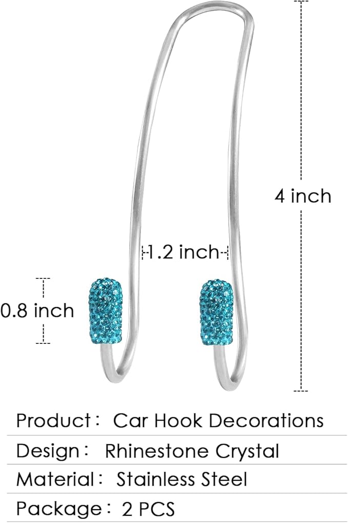 Guoord Bling Auto Hooks,Car Hangers Organizer Seat Headrest Hooks,Bag Organizers Rack and Hanger, Heavy-Duty Car Seat Hooks, Backseat Storage Hooks, Universal for SUV Truck Vehicle 2 Pack