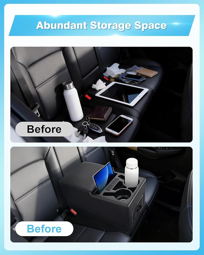 Center Console, Universal Bench Seat Center Console , Front Seat Car Organizer, Center Console for Truck & Minivan & Car& SUV Cab Front Seat Storage Box (Regular)