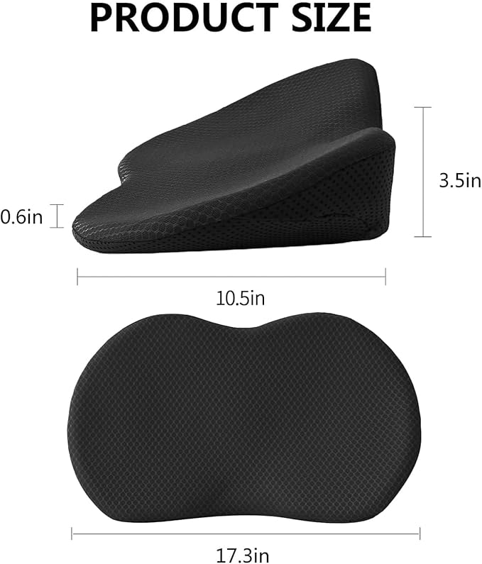 Car Seat Cushion for Ford Mustang 2000-2024, Four Seasons Universal Memory Foam Breathable Non Slip Auto Wedge Seat Pad Sciatica & Lower Back Pain Relief for Driving,Brown