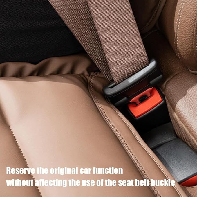 Skin-Friendly & Dirt-Repellent Leather Seat Cushions, 2026 Car Seat Cushion for Driving, 1.57" Thick Comfort Seat Protector, Universal Non-Slip Memory Foam Pad for Car (Red, Backrest Cushion)