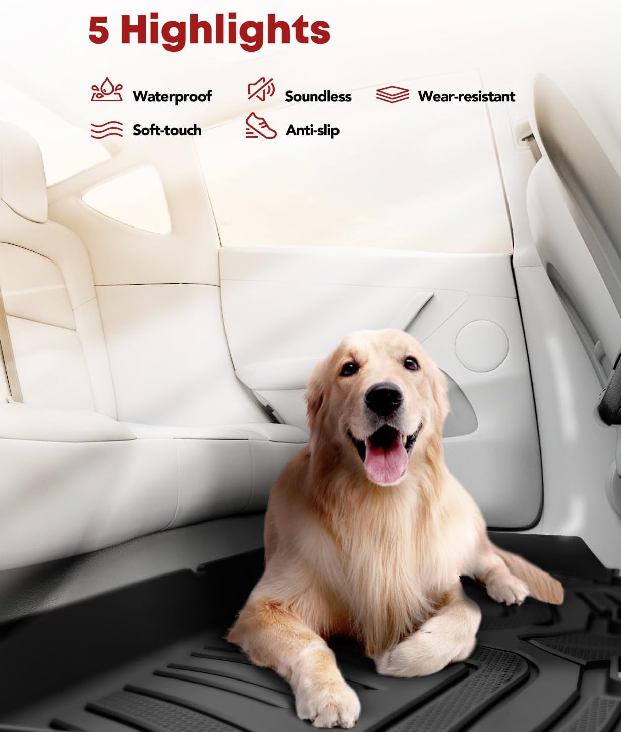 YHTAUTO Trunk Mat Compatible with Kia Sorento 2021-2025, TPE All Weather Car Mats Waterproof Anti-Slip Odorless Floor Liner, Sorento Accessories Cargo Liner