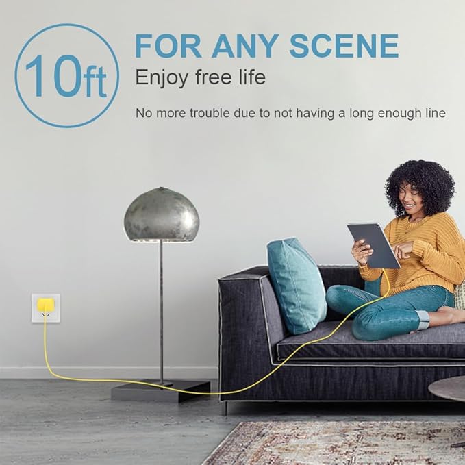 iPhone Charger Fast Charging 10FT iPhones 17 16 15 Charger 3 Pack Type C Chargers USB C Charger Compatible with iPhone Air 17/17 Plus/17 Pro/17 Pro Max/16/16 Plus/16 Pro/16 Pro Max (Yellow)