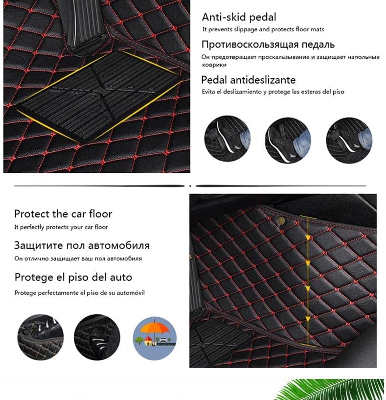Custom Car Floor Mat Compatible with BMW Mercedes-Benz Toyota Cadillac Lexus Honda Infiniti Nissan Hyundai Kia Audi All Models Cars Sedans SUVs Automotive Mats (Black Beige)