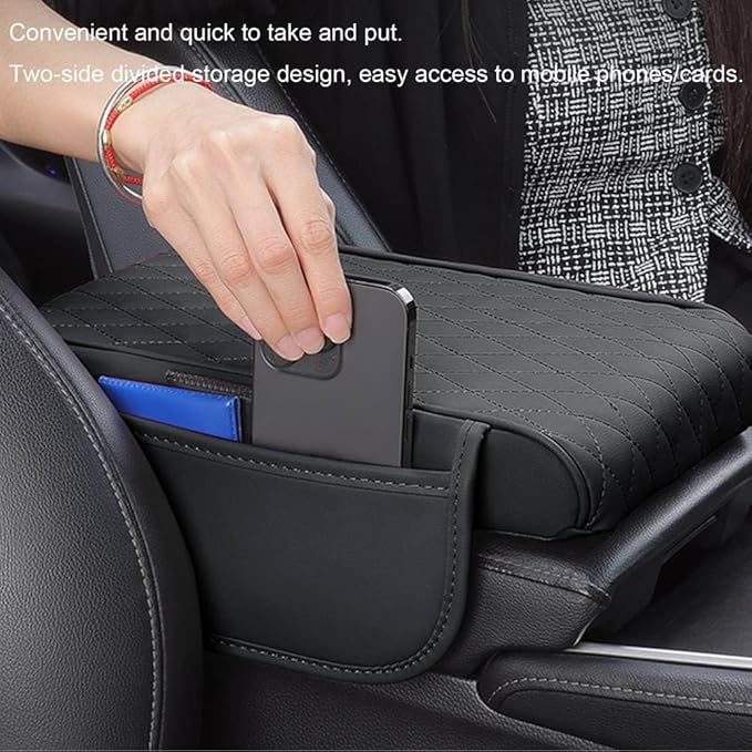 for Alfa Romeo Stelvio (949) 2017 2018 2019 2020 2021 2022 Car Center Console Cover, Leather Memory Foam Protection Pad, Hand Rest Pillow with Height Increase, Interior Accessory,Orange, normal