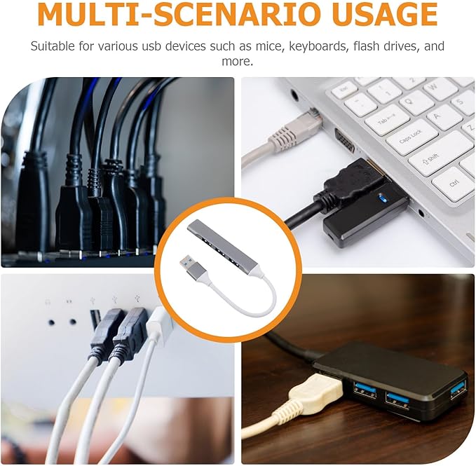 COHEALI USB Hub Multiport Expander for Laptop and PC Small USB Desk Hub with Packaging Box Compatible for Keyboard and Travel Use