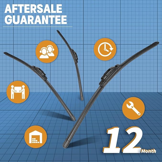 MIKKUPPA 22"+21"+12" Windshield Wiper Kit - Replacement for 2011-2023 Dodge Durango, 2011-2013 Jeep Grand Cherokee - U/J Hook All Season Wiper Blades, Pack of 3
