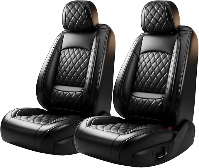 Fit MDX Car Seat Covers for Acura MDX 2005-2026 - Premium Leather, Waterproof, All-Weather, Airbag Compatible, Breathable, Easy Install, Seat Protectors, Only 2 Front seat Covers, Black