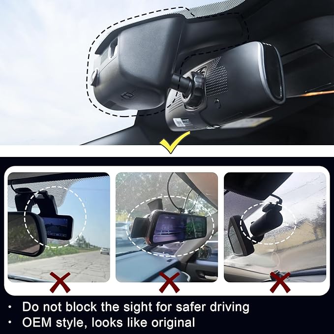 Mangoal Front 4K & Rear 1080P Dash Cam Custom for Dodge RAM 1500/2500/3500 2013 2014 2015 2016 2017 2018,(Model C),Check Model Carefully,OEM Look,WiFi & App,128GB Card