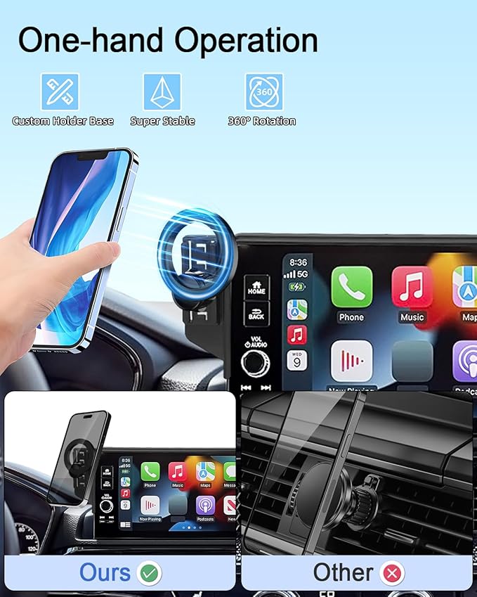 PZK Car Phone Mount for Toyota Tundra 2022-2025 2026 /Sequoia 2023-2026 Limited/Platinum Accessories 14-Inch Screen Compatible with Magsafe Car Phone Holder 360° Rotation Hands Free Not Affect Vent