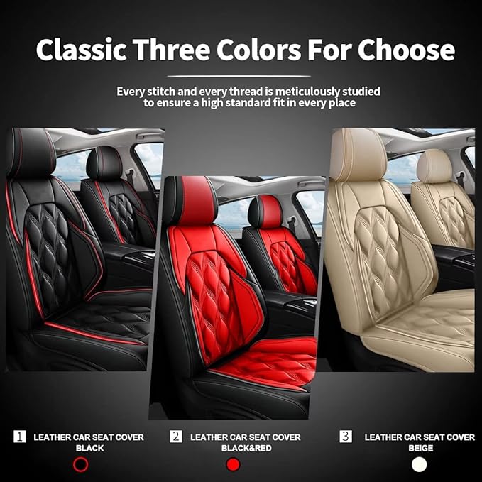 AOMSAZTO Car Seat Covers,2 Front Seats Custom Fit for Nissan Altima 2009-2025 2026,Faux Leather Automotive Cushion Covers Seat Protector,Airbag Compatible Waterproof Black