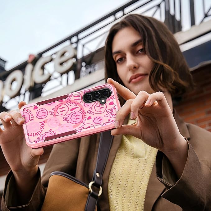 for Samsung Galaxy A36 5G Phone Case - Compatible with MagSafe Women Girls Cute Magnetic Protective Cover Fun Unique Girly Leopard Heavy Duty Shockproof Design for Samsung A36 5G Cases 6.7"