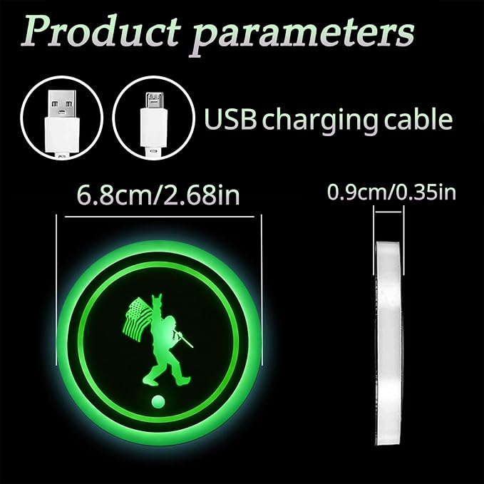 Pentagram LED Cup Holder Lights for Car,2Pcs LED Light Up Cup Holder Coasters 7 Colors 3 Modes,Waterproof Interior Atmosphere Lamp,Car Decor Accessories Pentagram Gifts for Women Men