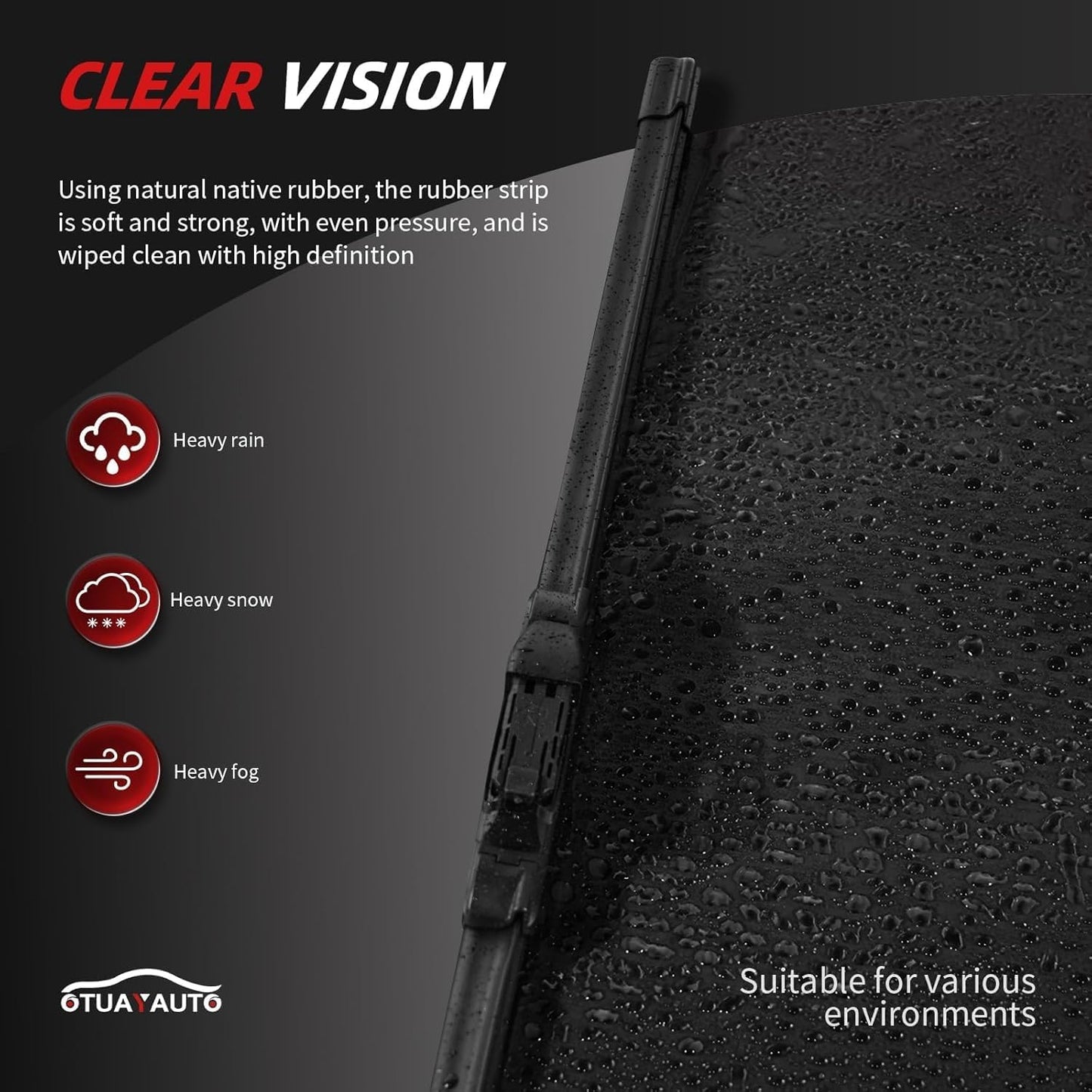 OTUAYAUTO Windshield Wiper Blades - Replacement for Audi Q5 2009-2017,SQ5 2014-2017,RS Q3 2021-2022, Front and Rear Wipers Set, Top Lock - 24"+20"+13" (Pack of 3)