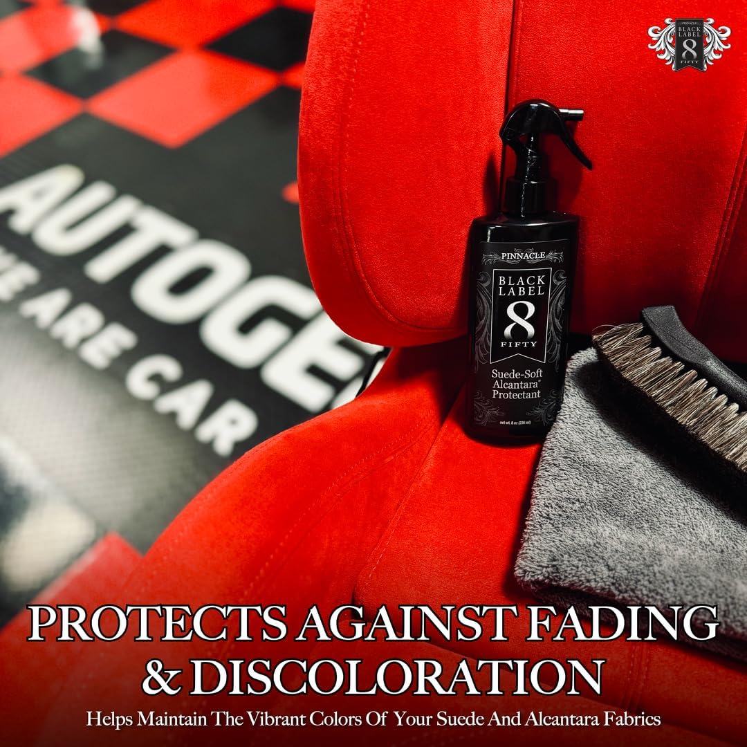Pinnacle Black Label Suede-Soft Alcantara Protectant | Advanced Spill & Stain Protection for Micro-Suede & Alcantara | Clear Finish | PBL-275 | 8 oz