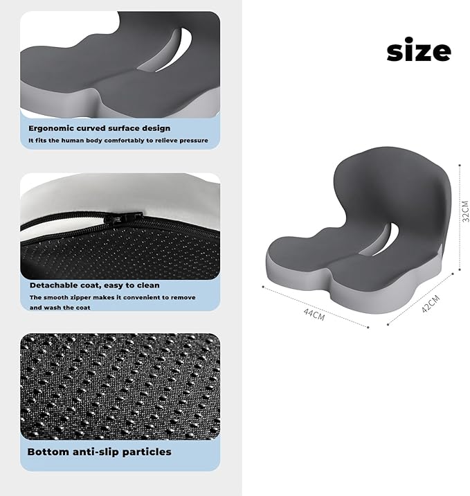 Back and Seat Cushion, Soothe+Cushion,Car Seats with Lumbar Support,Memory Foam Non Slip Skin with Back Support for Office Chair, Car (Green)