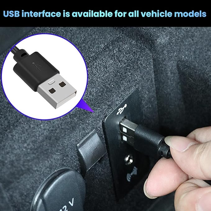 BESULEN Car Interior LED Lights, Automotive Ambient Neon Light Kit with USB Port, Car Accessories, Gifts for Men and Women, 4 in 1 Decoration Lights for Car, Garden, Home, Party(White)