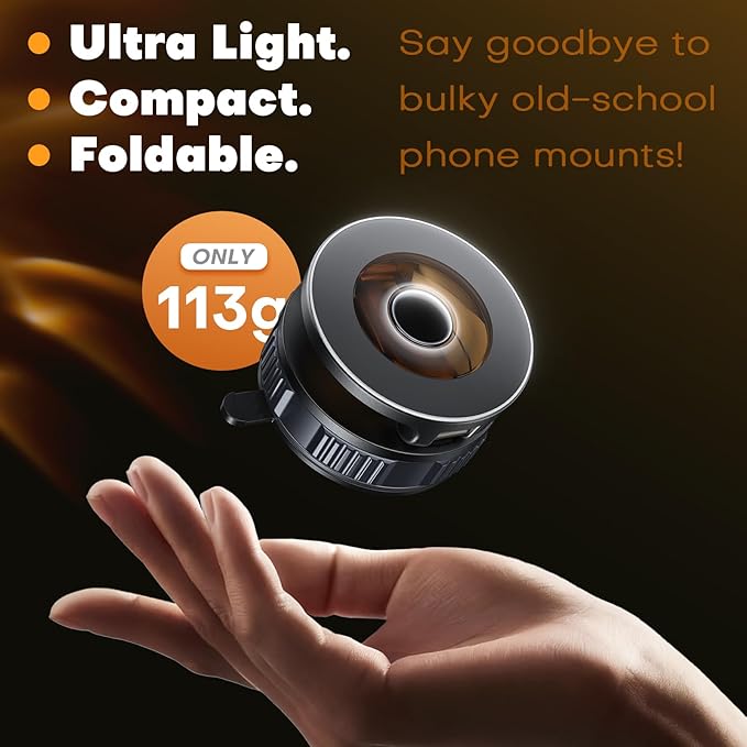 Car Phone Holder, 360ยฐAdjustable Magnetic Phone Holder for Car, Foldable Suction Cup Phone Mount, Phone Holders for Your Car for iPhone 17/16/15/14/13/12 Series