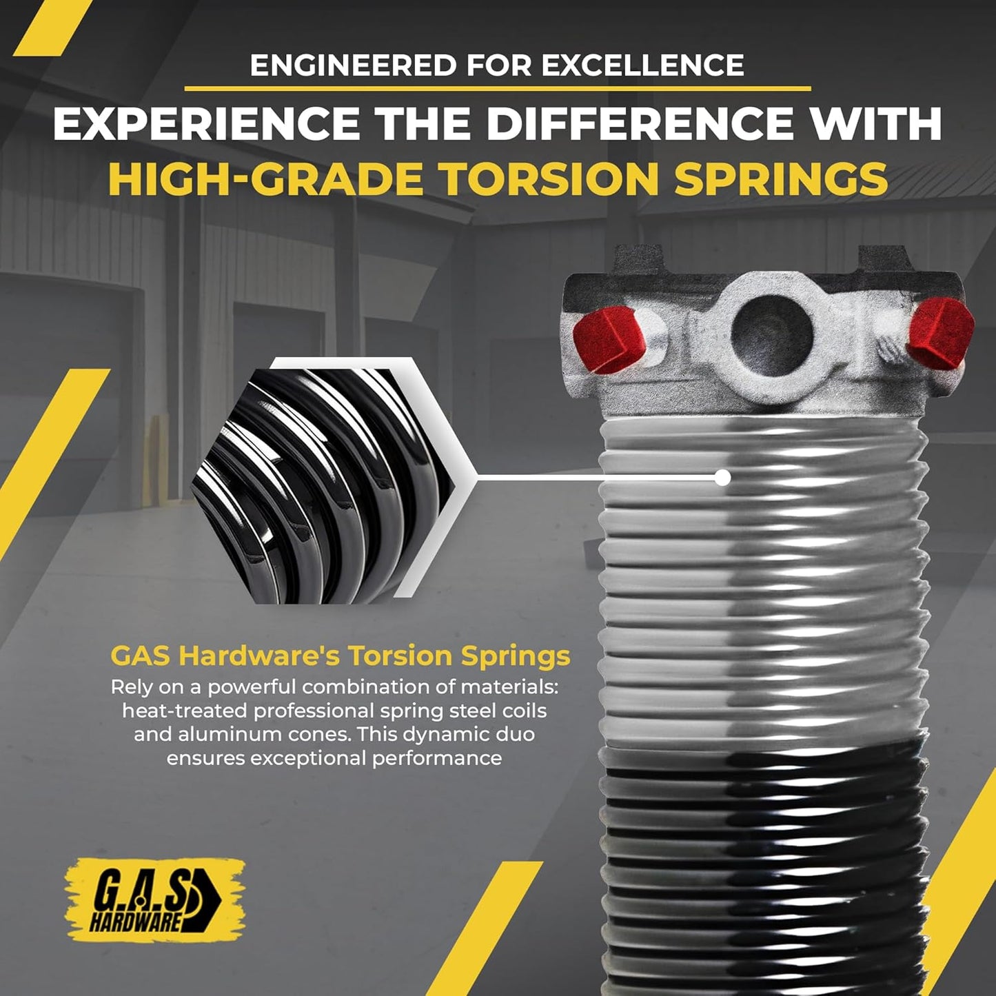 Garage Door Torsion Spring 218x1.75x29 Includes 1” Steel Bearing, Non-Slip Gloves, and Winding Bars for Left and Right Side of Garage Door Precision E-Coating 5-Year Warranty Min. 30,000 Cycles (Pair)
