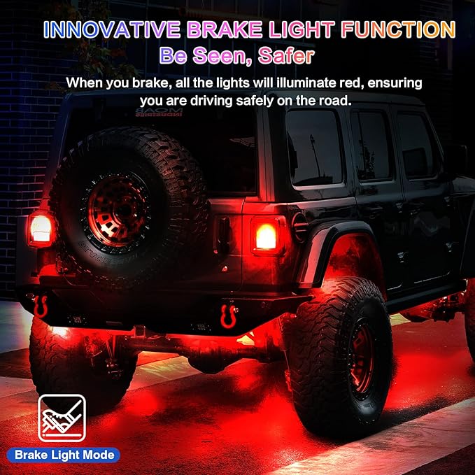 20Pods RGB LED Rock Lights Kit with APP/RF Remote Control, Segmented Multicolor Underglow Accent Light Exterior Music Mode Waterproof 12V for Trucks Pickup Dually Truck Off-Road