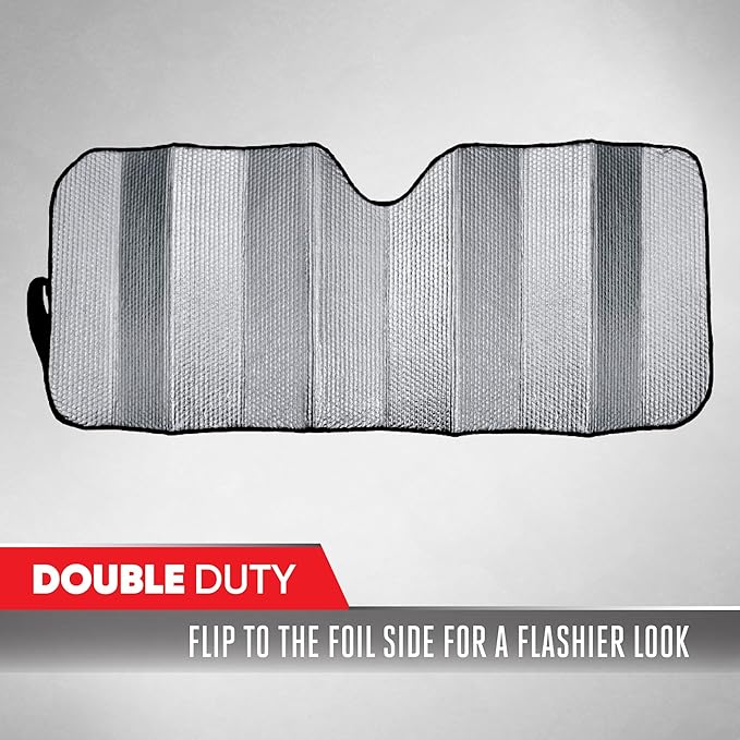 Motor Trend Front Windshield Sun Shade - Accordion Folding Auto Sunshade for Car Truck SUV - Blocks UV Rays Sun Visor Protector - Keeps Your Vehicle Cool - 58 x 24 Inch (Gray)