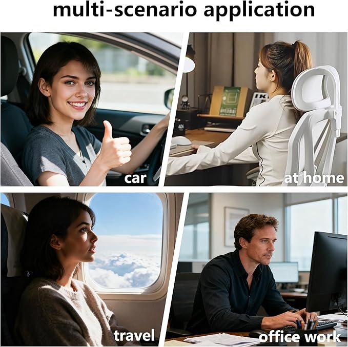 Car Neck Pillow, Premium Suede Car Neck Pillow with Adjustable Strap, Ergonomic Car Neck Support Pillow for Relieve Driving Fatigue (Palomino Brown)
