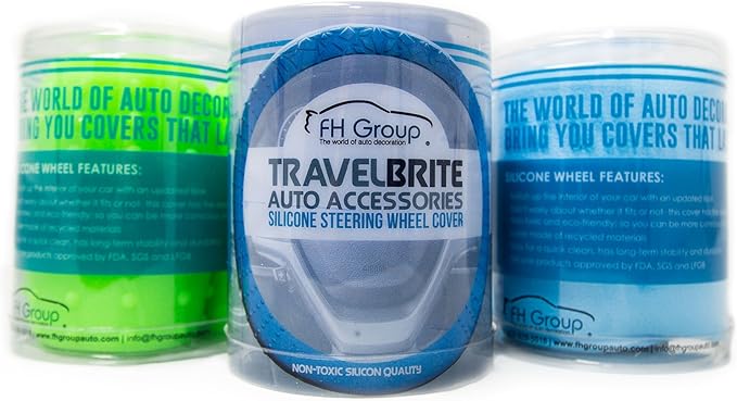 FH Group Universal Fit Silicone with Nibs and Pattern Massaging Grip Steering Wheel Cover fits most Cars, SUVs, Trucks, and Vans Hot Pink