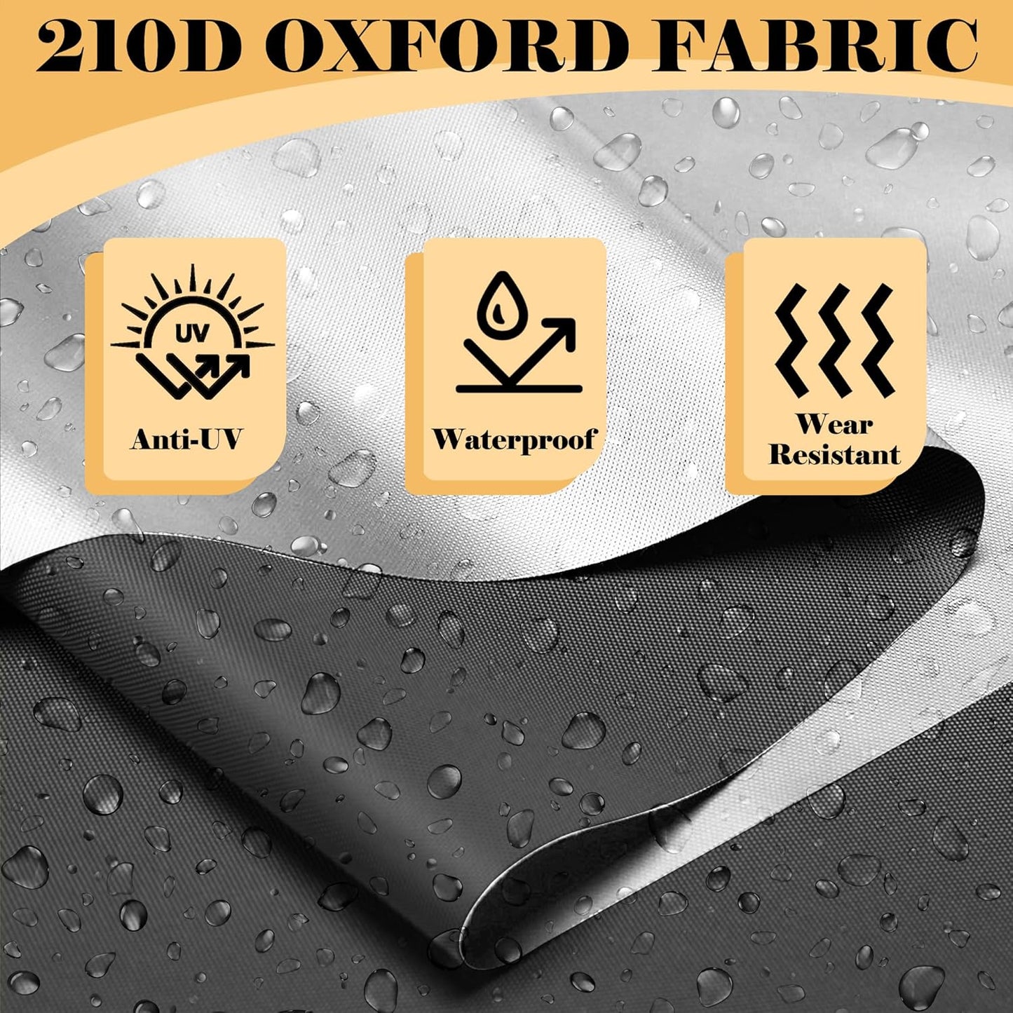 Prolee Bike Storage 7.3 x 5ft, Outside Storage Waterproof Oxford Fabric for 4 Bikes, Bike Shed, Garden Sheds & Outdoor Storage, Black