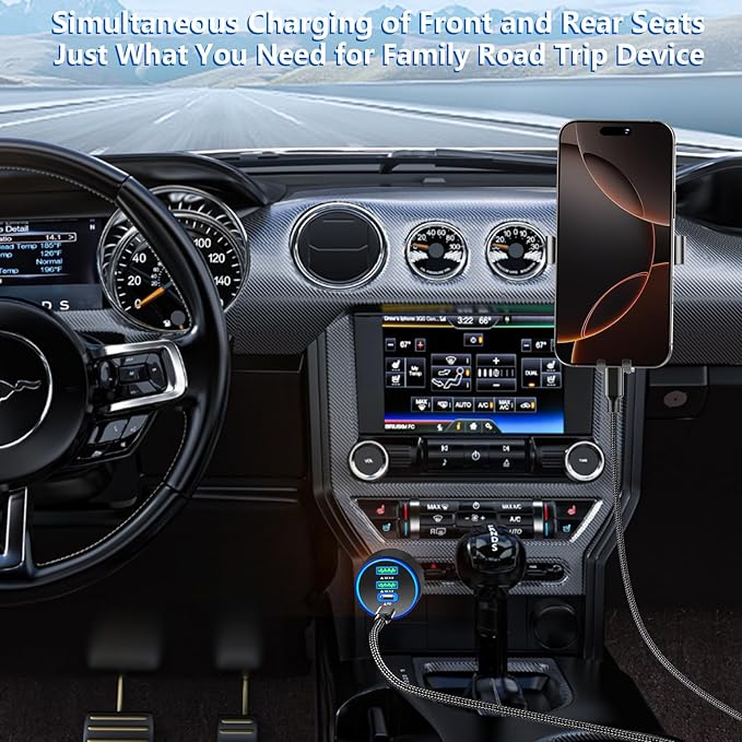 Car Charger USB C, Stuffcool 90W PD Dual USB-C & USB-A Car Power Adapter 4 in 1 PD/QC Type C Fast Charge Cigarette Lighter Adapter USB Charger for iPhone 17 17 Pro 16 15 14 13 12/Galaxy S26 S25/Pixel