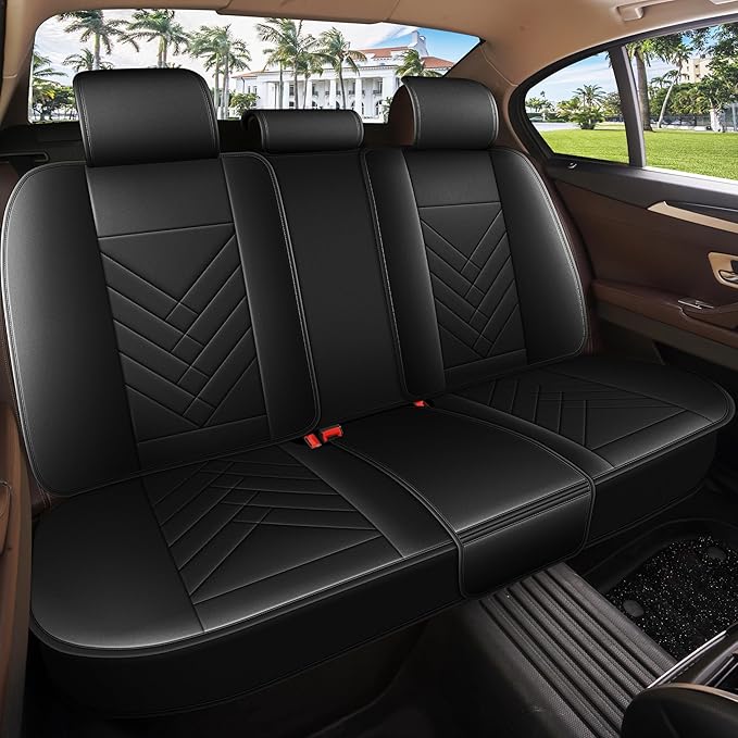 AOMSAZTO Car Seat Cover for Chevrolet Chevy Blazer 2019-2025 2026 Full Set, Leather Car Seat Protector Waterproof, Non Slip Car Seat Cushion, Interior Seat Covers Automotive Accessories - Black