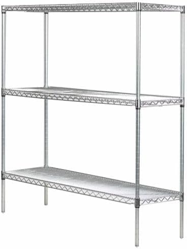 Omega Stainless Steel Shelves, 18" Deep x 24" Wide x 34" High 3 Tier Heavy Duty Wire Shelving Unit for Kitchen Garage Office Restaurant Warehouse 800-lb Per Shelf Weight Capacity