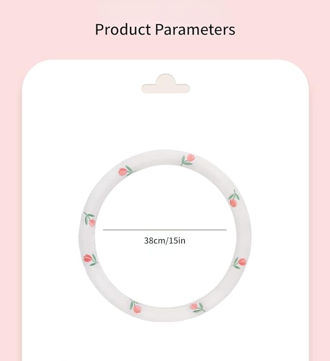 Wheel Cover Flax Microfiber Steering Wheel Covers for Women Fit 15 inch Car Cute Bow Tie Anti-Slip Breathable Absorbing Sweat Cover (Type-O-Bear)