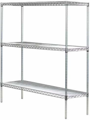 Omega 24" Deep x 72" Wide x 86" High 3 Tier Gray Starter Shelving Unit