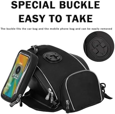 Motorcycle Tank Bag for Yamaha FZ 07 2015-2017, Magnetic & Strap Mount Tank Bag for Motorcycles, Motorcycle Touring Navigation Luggage Bag Tank Bags,A Strap