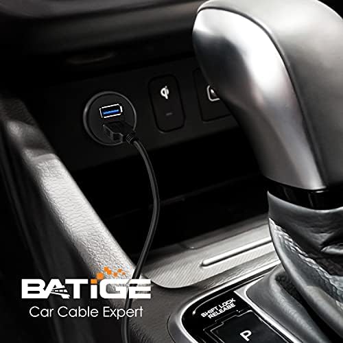 BATIGE 2 Pack Dual USB 3.0 Car Mount Flush Cable - USB3.0 Male to Female Car Mount Extension Cable - Waterproof for Truck, Boat, Motorcycle - Dashboard Panel - 3ft