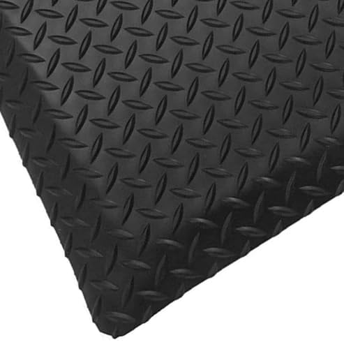 Rhino Mats, American Classic Diamond Anti-Fatigue Mats, Industrial Ergonomic Comfort Standing Mat for Work, Home, Garage, Office, Kitchen or Anywhere (Black 1" Thick, 4 FT. x 6 FT.)
