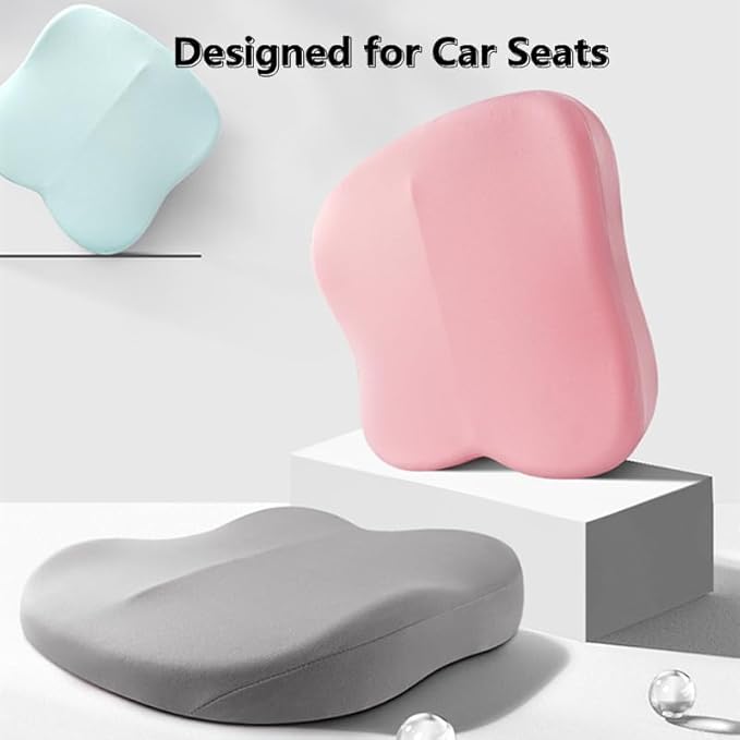 Adult Car Booster Seat Cushion, Car Seat Driver Height Boost Mat Memory Foam Car Seat Cushions Pad Improve Driving View Non-Slip 3D Office Chair Cushion Pressure Relief (Grey)