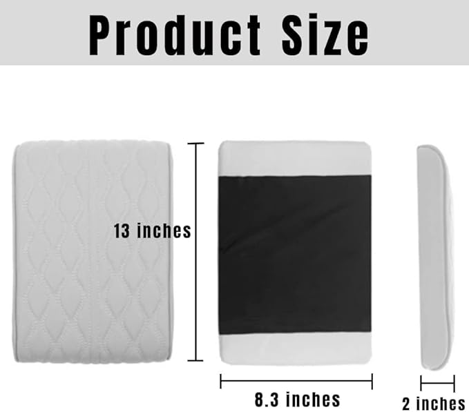 Leather Car Armrest Box Pad, 2025 Upgrade Universal Auto Arm Rest Cushion Memory Cotton Armrest Box Pad, Car Center Console Cover for Most Vehicle, Car Accessories (#1)