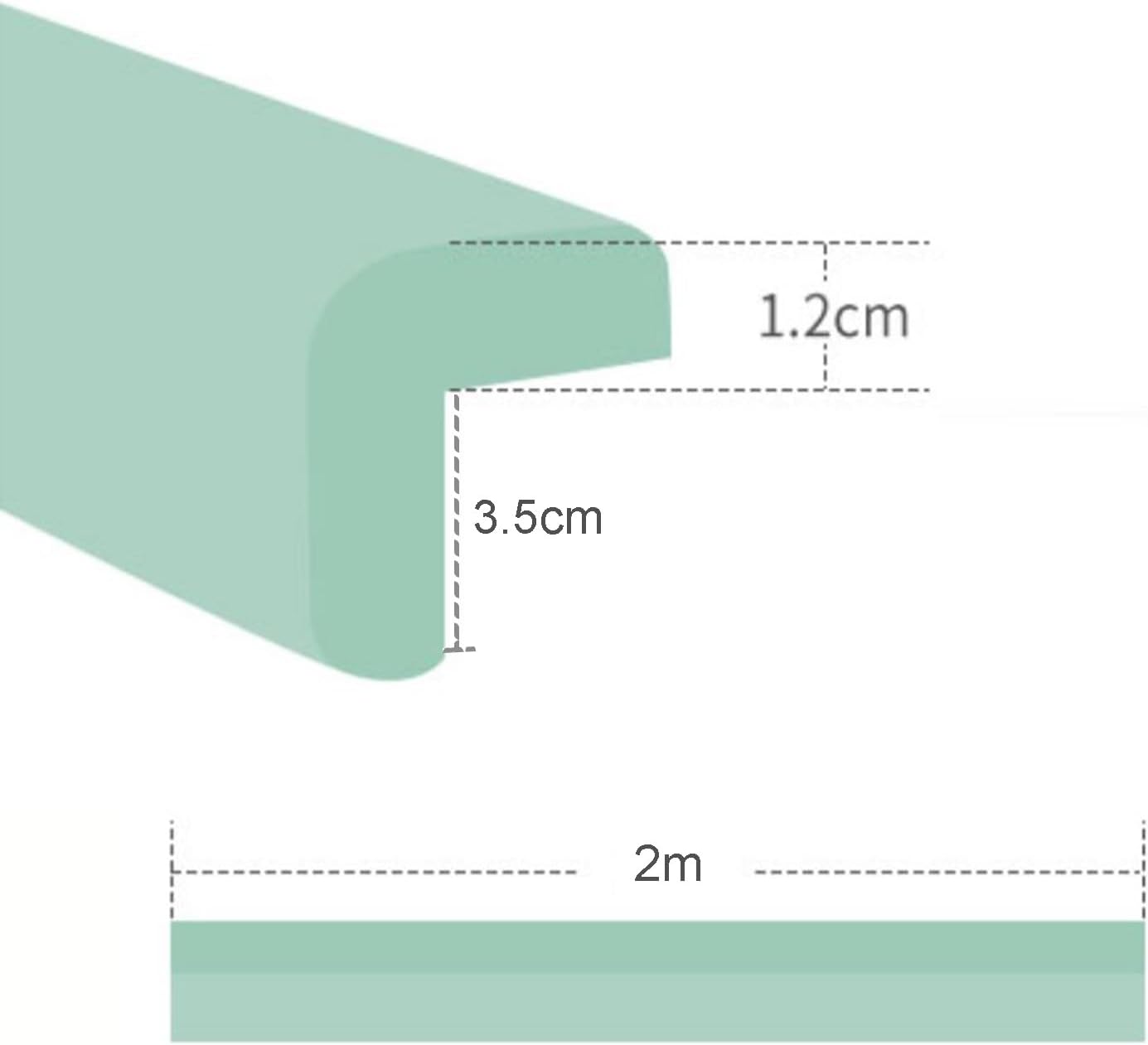 XPLKQXE Sharp Edge Safety Corner Edge Foam Padding, Edge Guards Bumpers Adhesive, Edge Corner Protector Guards for Table Edges & Sharp Corners(Black,2pcs)