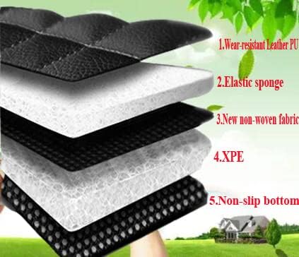 Car Floor Mats for 99% Cars, Trucks and SUVs Full Coverage Pads Protection Non-Slip Leather Floor Liners (Light Brown)