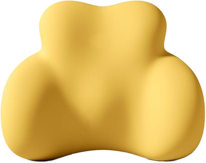 Car Lumbar Support Pillow for Audi RS Q3 2nd Generation 2019 2020 2021 2022 2023 2024 2025 2026 Memory Foam Back Support Cushion Breathable Car Seat Lumbar Pad Accessories,Yellow
