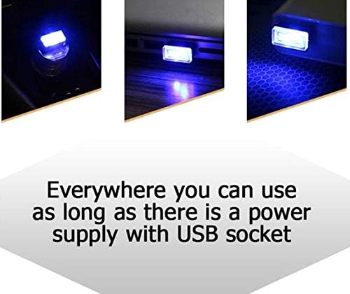2 Piece Color Ultra USB Plug In Mini LED Car Interior Ambient Lighting Lamp Kit (WHITE)