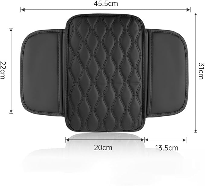 Car Armrest Pad for Genesis GV80 GV70 SUV GV60, Waterproof Center Console Cushion Pad Cover Armrest Storage Box Mat Protection Interior Accessories,A-Black