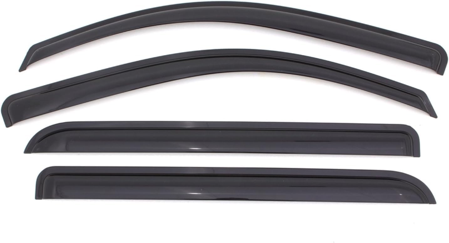 KPY Window Visor Compatible with Nissan Frontier Crew Cab 2000-2004, 4PC Rain Guard Side Window Vent Deflectors Tape-On Style, 2000 2001 2002 2003 2004