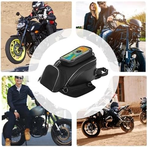 Motorcycle Tank Bag for BMW G310GS G310R G310 RG 310 GS G 310R, Magnetic & Strap Mount Tank Bag for Motorcycles, Motorcycle Touring Navigation Luggage Bag Tank Bags,A Strap