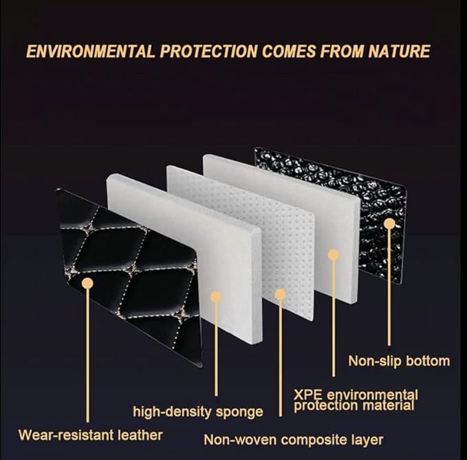 Custom Car Floor Mats Fit for 99% Sedan SUV Sports Car Full Coverage Pads Leather Floor Liners Mat Women Men (Black&Light Brown)
