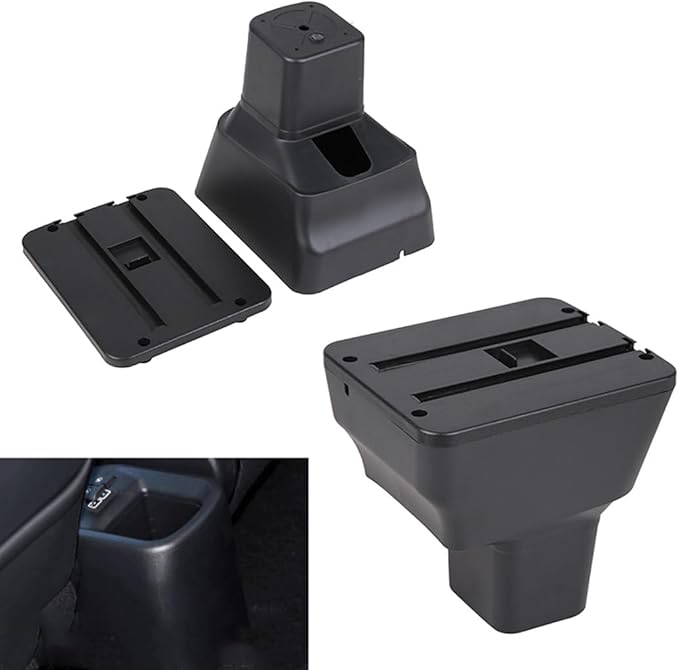 AULPHIKE Compatible with Nissan Versa Armrest 2020-2024 Center Console Organizer Armrests Double Layer Storage Space with USB Ports