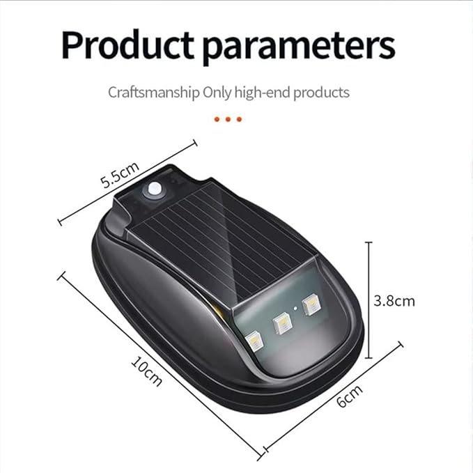 Solar-Powered Car Roof Light – Waterproof, Remote Control & Easy Installation, Solar Car Roof Light Kit, 8 Colors Wireless LED Strobe Lights with Remote Control for Trucks, Motorcycle, Vehicle (3pcs)