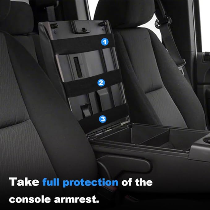 DEYTOP Center Console Cover for Chevy Silverado & Tahoe 2007-2013 Console Armrest Cover for GMC Sierra 2007-2013 Car Cushion Protector Pad ( Jump Seat Console ONLY) (Gray, 07-17 JUMP SEAT)